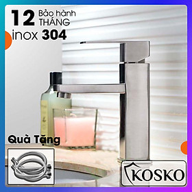 Vòi lavabo nóng lạnh inox 304 KOSKO, vòi sen tắm nóng lạnh chất lượng LOẠI 1