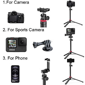 Ulanzi MT-44 Mở rộng chân máy cho máy ảnh Vlog của điện thoại thông minh với giá đỡ điện thoại 1/4 Vít lạnh cho micrô LED Màu sáng: White MT-44