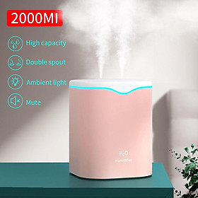 2L Air Humidifier Essential Oil Aroma Diffuser Double Nozzle With Coloful LED Light Ultrasonic Humidifiers Aromatherapy Diffuser