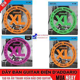 Dây Đàn Guitar Điện D'addario EXL-110-120-130 Lõi Thép Cacbon Cao Cấp