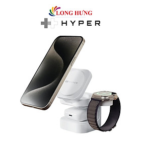 Mua Đế sạc không dây HyperJuice Ultra-Portable Qi2 3-in-1 Magnetic Charging Stand HJ3320WHGL - Hàng chính hãng