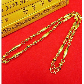 Dây chuyền Unisex Phù hợp Nam Nữ Mạ vàng 24K, 4 lớp, công nghệ Ý, Không phai màu Thiết kế kiểu đốt thoi tinh tế Màu sáng và sang trọng Phù hợp với mọi loại trang phục.