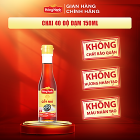 Nước mắm Phú Quốc Hồng Hạnh 40 độ đạm, dung tích 150ml, chai thủy tinh mini, du lịch tiện lợi.