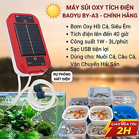 Máy Sủi Oxy Tích Điện Baoyu BY-A3, 2 Vòi Siêu Êm, Dự Phòng Mất Điện, Nuôi Cá, Câu Cá - Chính Hãng