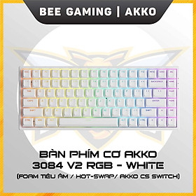 Mua Bàn phím cơ chính hãng  AKKO 3084 v2 RGB – Black / White (Foam tiêu âm / Hotswap / AKKO CS Jelly switch