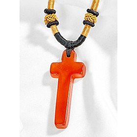 Mặt dây chuyền thánh giá đá mã não đỏ Ngọc Quý Gemstones