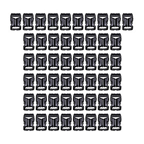 50Pack Side Quick Release Buckle Clips for Webbing Strap Rucksack/Backpack Accessories, Black