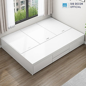 Giường Gỗ Đa Năng Kết Hợp Tủ Đựng Đồ Nhiều Ngăn Lưu Trữ SIB Decor GN19