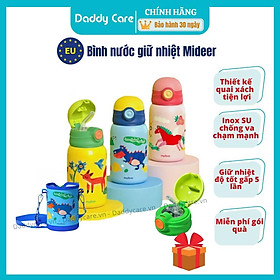 Mua Bình nước cho bé đi học giữ nhiệt Mideer Vacuum Insulated Bottle có ống hút dây đeo cao cấp