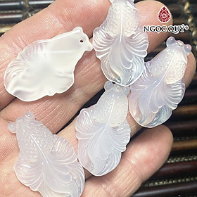 Mặt dây chuyền cá vàng đá mã não 32x16x8mm mệnh hỏa, thổ - Ngọc Quý Gemstones