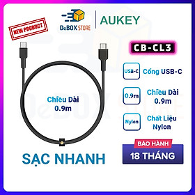 Mua Cáp Sạc Nhanh IP12 Series cổng C to L Aukey CB-CL3 0.9m MFi Hổ trợ sạc PD 22W - Hàng Chính Hãng