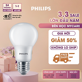 Bóng đèn PHILIPS LEDBULB Mycare A60 -Công suất (4W,6W,8W,10W,12W) bảo vệ mắt