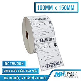 Mua Tem in nhiệt giấy in nhiệt có sẵn keo tem vận đơn TMĐT khổ 100x150mm 500 tem/cuộn