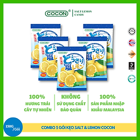 COMBO 5 GÓI KẸO CHANH MUỐI COCON TRUYỀN THỐNG 150G