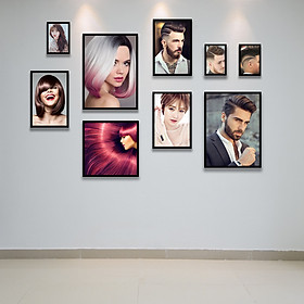 Tranh thiếc chủ đề Barber Shop  trang trí decor Tiệm tóc Nam Nữ Salon Tóc  cực