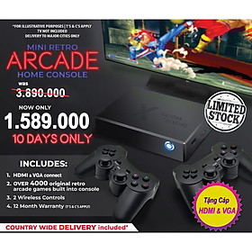 Mua Máy chơi game điện tử 4 nút tay cầm không dây Hỗ trợ kết nối PC VGA Kết nối Tivi HDMI quạt tản nhiệt support - Tặng cáp VGA