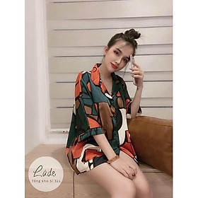 đồ bộ mặc ở nhà pijama nữ đùi lụa mango cao cấp chuẩn đồ bộ hot gril