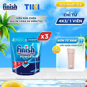 Combo 3 túi viên rửa chén Finish all in one 24 viên