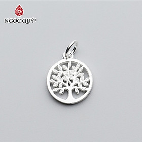 Charm bạc trắng hình cây trí tuệ treo - Ngọc Quý Gemstones