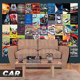 CAR  - Set 50 Poster A4 dán tường trang trí decor quán nhà cửa - STICKER FACTORY