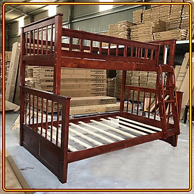 Giường Tầng 1m6 Gỗ Tự Nhiên - Thiết Kế Chắc Chắn & Tiết Kiệm Diện Tích -  Có Thể Tách Thành 2 Giường Riêng Biệt