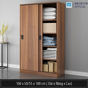 Mua Tủ Áo Cửa Lùa Màu Walnut Hiện Đại  Sang Trọng Thương Hiệu SIB Decor TA19