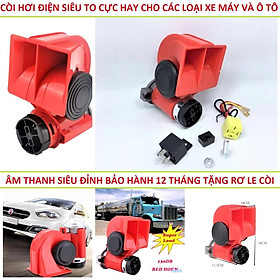 Bộ còi hơi điện độ xe máy ô tô 12v - 24v với 2 tông âm to rõ độc lạ loại xịn