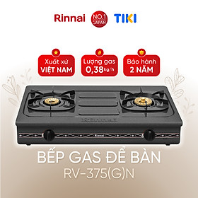 Bếp gas dương Rinnai RV-375(G)N mặt bếp men và kiềng bếp men - Hàng chính hãng.