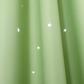 Romantic Hollow Star Blackout Curtain for Bedroom Beige_132x160cm