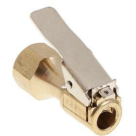 1/4inch NPT Brass Lock Inflator Female Air Chuck with Clip