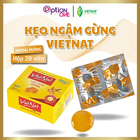 Kẹo ngậm gừng Vietnat không đường hỗ trợ tiêu hóa giảm cảm cúm - hộp 20 viên