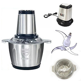 Máy xay thịt đa năng cối inox dung tích 2 lít thiết kế lưỡi dao bằng thép siêu sắc bén 4 cánh xay cực khỏe - Thiết bị xay tỏi ớt, rau củ quả siêu nhuyễn tốc độ nhanh