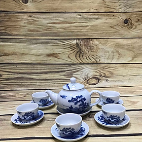 Mua ấm chén men lam lã vọng - bát tràng