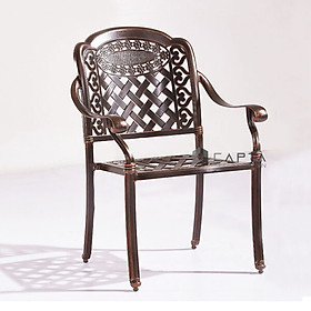 Mua Ghế cafe nhựa đúc caro chéo màu đồng CC2015-A Nội thất Capta Ghế ăn ngoài trời nhựa đúc màu đồng xếp chồng có tay tựa