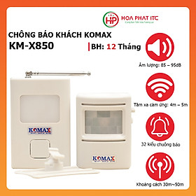 Mua Chuông báo khách hồng ngoại cao cấp Komax - Hàng chính hãng KM-X850 Chuông báo dùng pin + Adapter tiện ích - Hàng chính hãng
