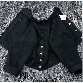 Áo khoác kaki nữ cao cấp croptop có nút sau kèm hình thật