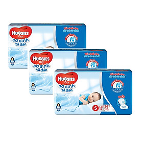 3 Gói Tã Dán Sơ Sinh Huggies Dry Newborn S56 (56 Miếng)