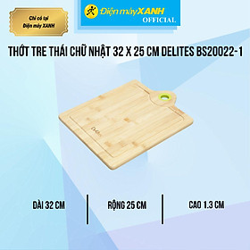 Mua Thớt tre thái chữ nhật 32 x 25 cm Delites BS20022-1 - Hàng Chính Hãng