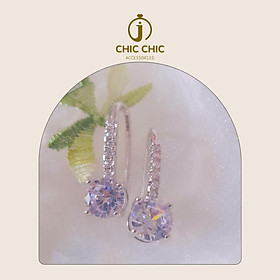 Bông tai Bạc Đính Đá Zircon Đơn Giản Thanh Lịch Thời Trang Nữ| Bông tai CHIC CHIC A98