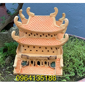 Mua Tiểu cảnh Chùa hai tầng mái rồng h18cm gốm sứ Bát Tràng