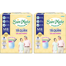 Combo 2 Gói Tã quần Sunmate M8 - Date luôn mới- (Bạn Có thể xem thêm Tã Quần Sunmate M18 Tặng 2)