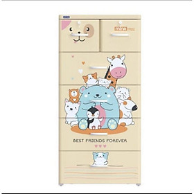 Mua Tủ Nhựa 5 Tầng 6 Ngăn Mina (60 x 48 x 124 cm) Nguyên Thùng Chưa Lắp