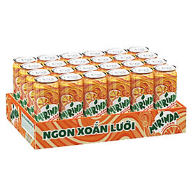 Thùng 24 Lon Nước Ngọt Có Gaz Mirinda Cam (320ml/lon)