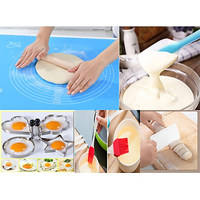 Mua Bộ 6 dụng cụ làm bánh cao cấp thảm nhào bột phới đánh  trộn bột cây lăn bột miếng vét bột cọ quét gia vị và khuôn tạo hình bánh-Tặng nút che ổ điện