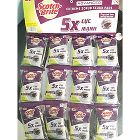 Vỉ 12 Miếng Cước Cọ Rửa 5X Cực Mạnh Scote Brite 3M