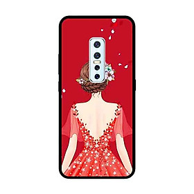 Ốp Lưng in cho Vivo V17 Pro Mẫu Cô Gái Váy Đỏ - Hàng Chính Hãng