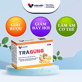 Trà gừng Hoa Việt làm ấm cơ thể giảm chướng bụng khó tiêu đau bụng do lạnh giải cảm hiệu quả hộp 10 gói