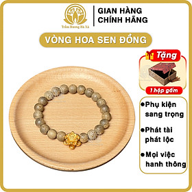 Vòng tay hoa sen vàng phong thủy trầm hương HÀ XÁ 8li vòng đeo tay cặp đôi nữ may mắn tài lộc