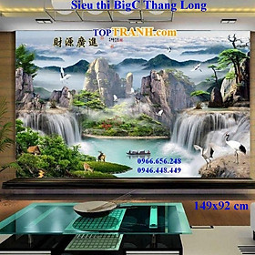Mua Tranh thêu chữ thập phong cảnh đắc tài đắc lộc FJ0725 phong cảnh núi non hùng vĩ (chưa thêu)