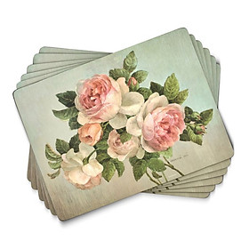 Bộ 6 tấm lót bàn ăn hoa hồng nhập khẩu Anh Quốc PM Antique Roses X0010565543